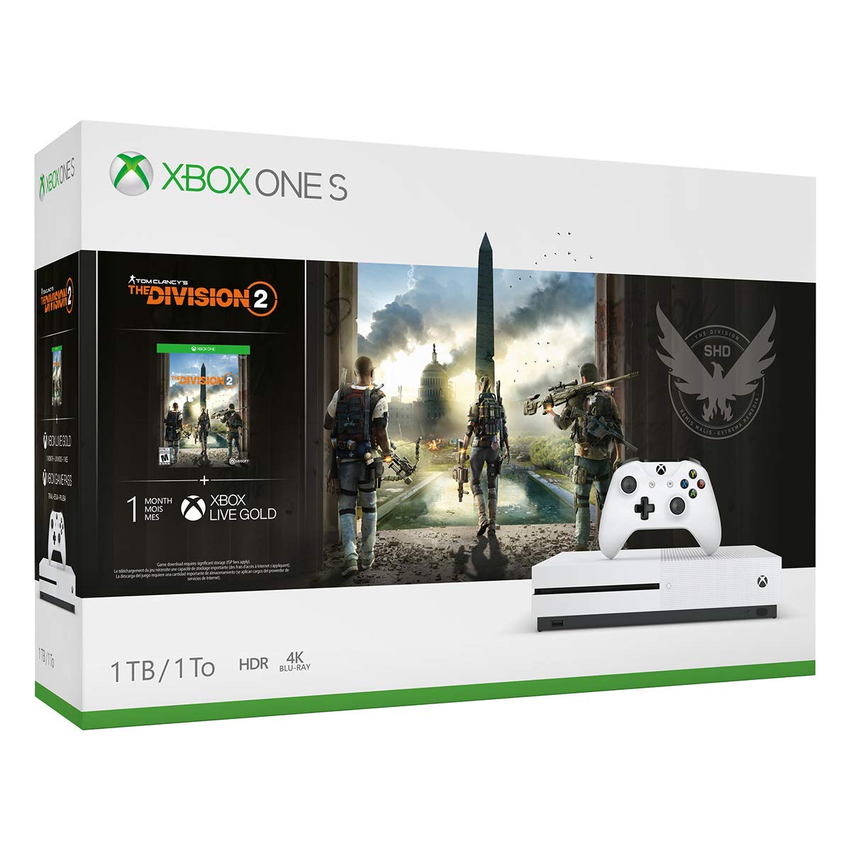 Xbox One S 1TB Console - Tom Clancy's The Division 2 Bundle (Discontinued) (Renewed)