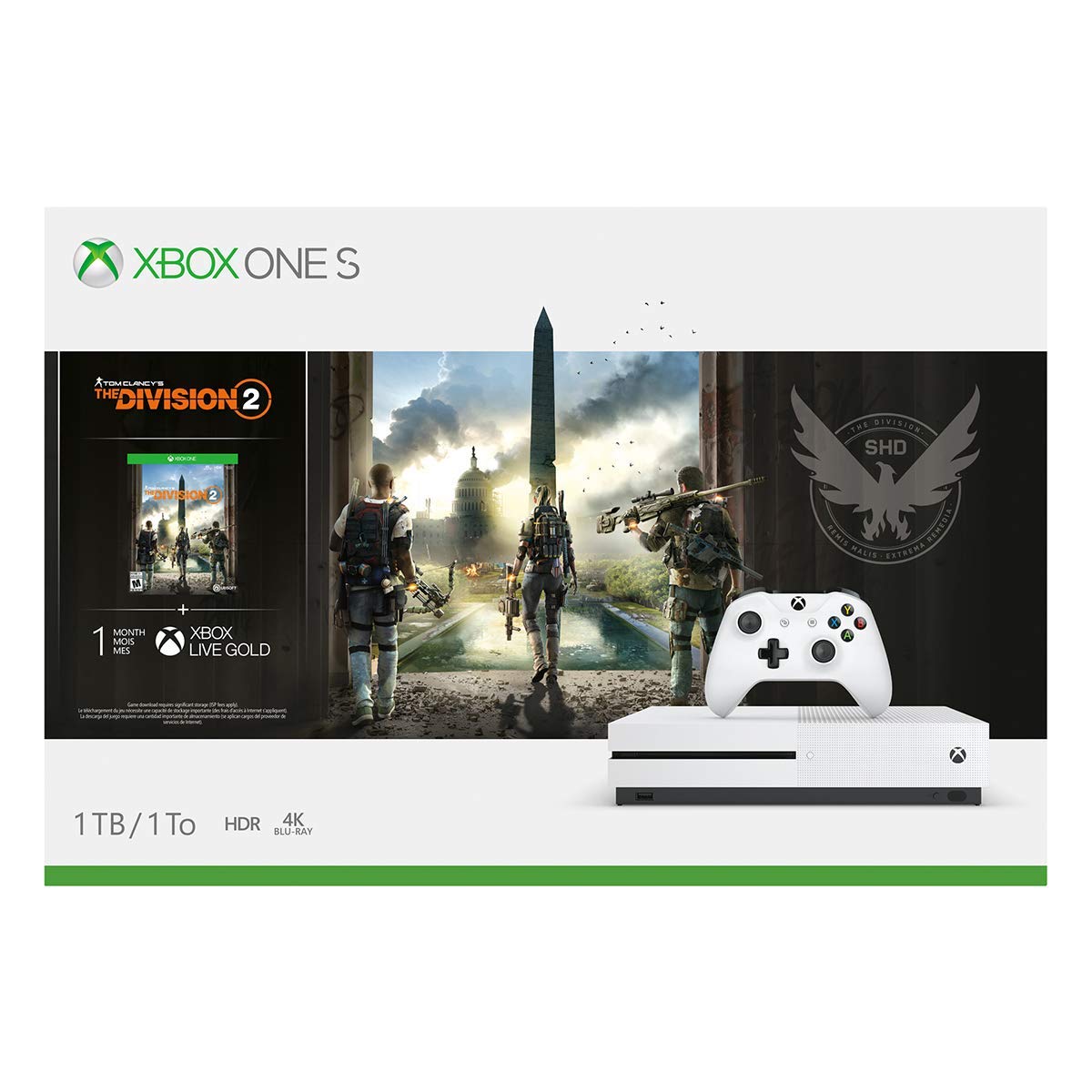 Xbox One S 1TB Console - Tom Clancy's The Division 2 Bundle (Discontinued) (Renewed)