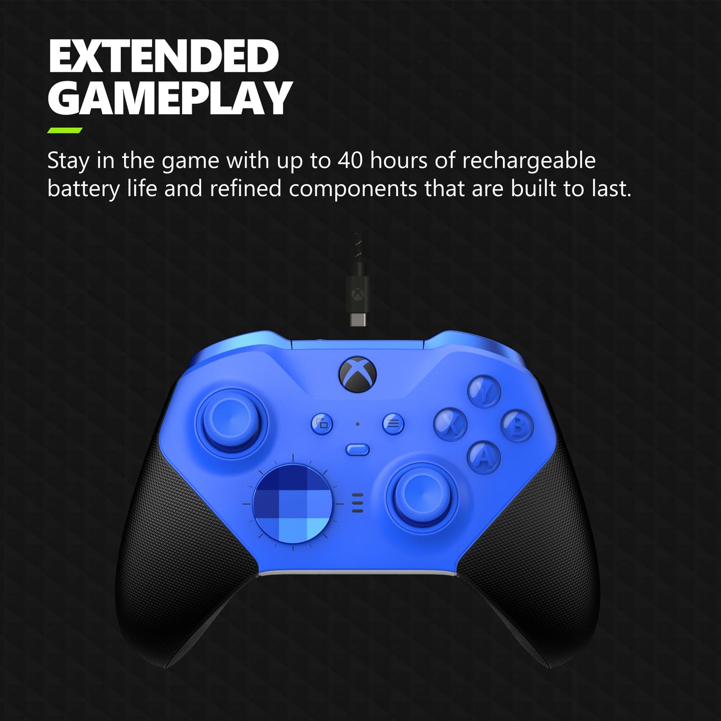 Xbox Elite Series 2 Core Wireless Gaming Controller – Blue – Xbox Series X|S, Xbox One, Windows PC, Android, and iOS