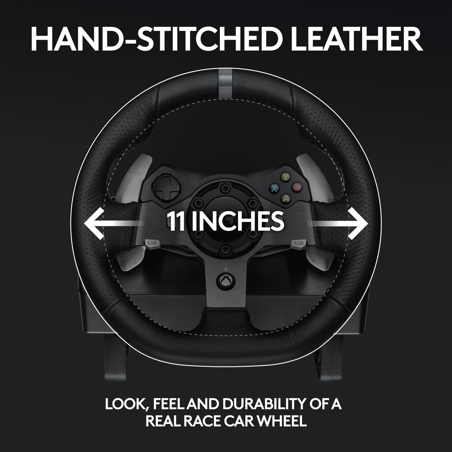 Logitech G920 Driving Force Racing Wheel and Floor Pedals, Real Force Feedback, Stainless Steel Paddle Shifters, Leather Steering Wheel Cover for Xbox Series X|S, Xbox One, PC, Mac - Black