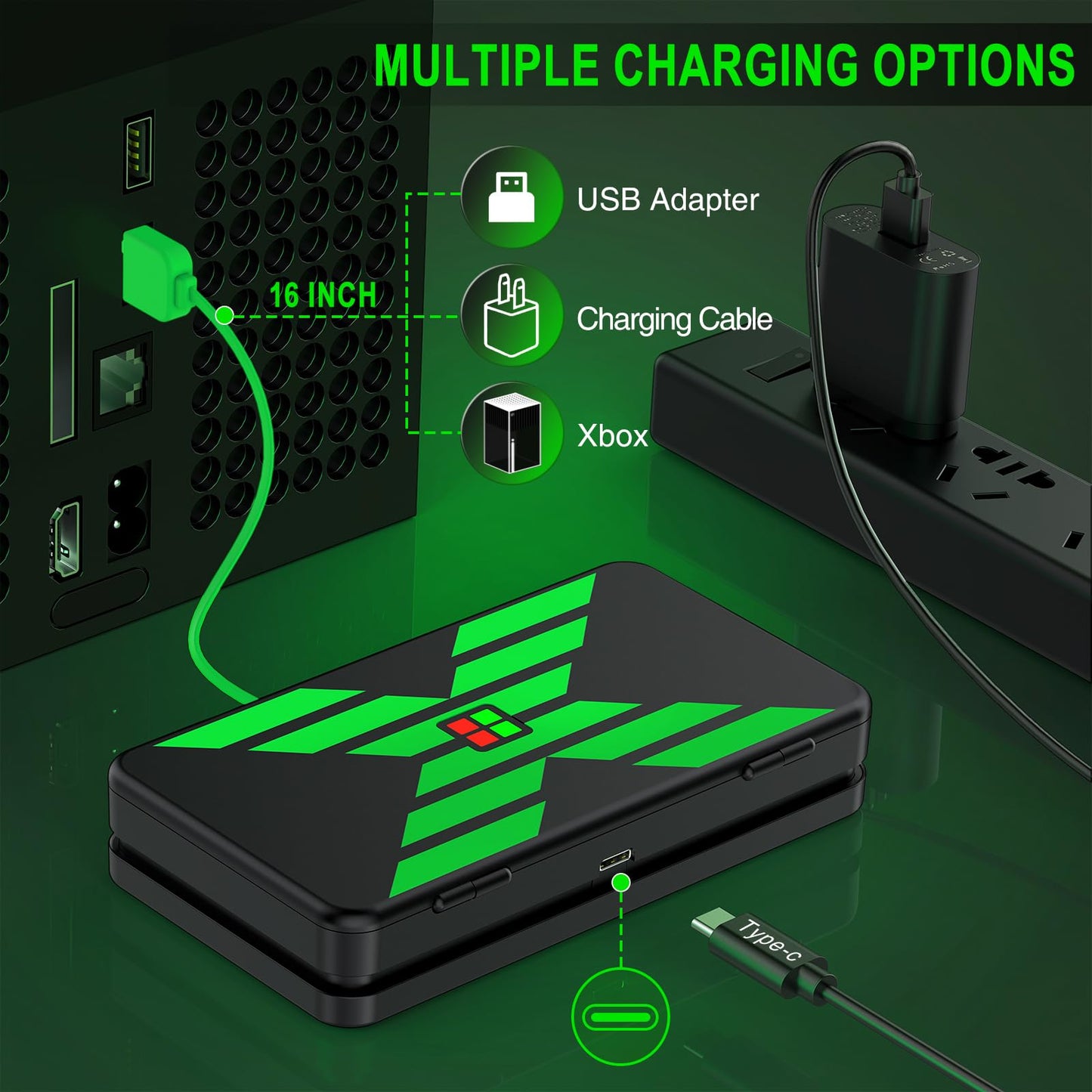 4x5520mWh Controller Battery Pack for X-Series X/S, DXKK Rechargeable Battery for X1/One S/One X/One Elite Controller Charger Batteries