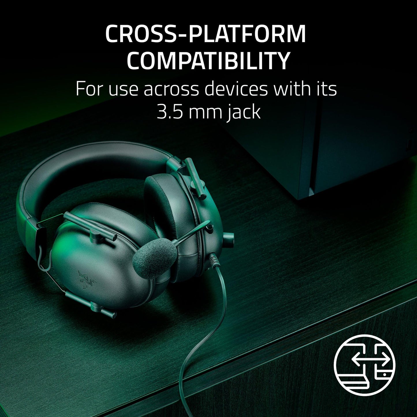 Razer BlackShark V2 X Xbox Gaming Headset: 50mm Drivers - Cardioid Mic - Lightweight - Comfortable, Noise Isolating Earcups - for Xbox Series X, Series S, PS5, PC, Switch via 3.5mm Audio Jack - Black