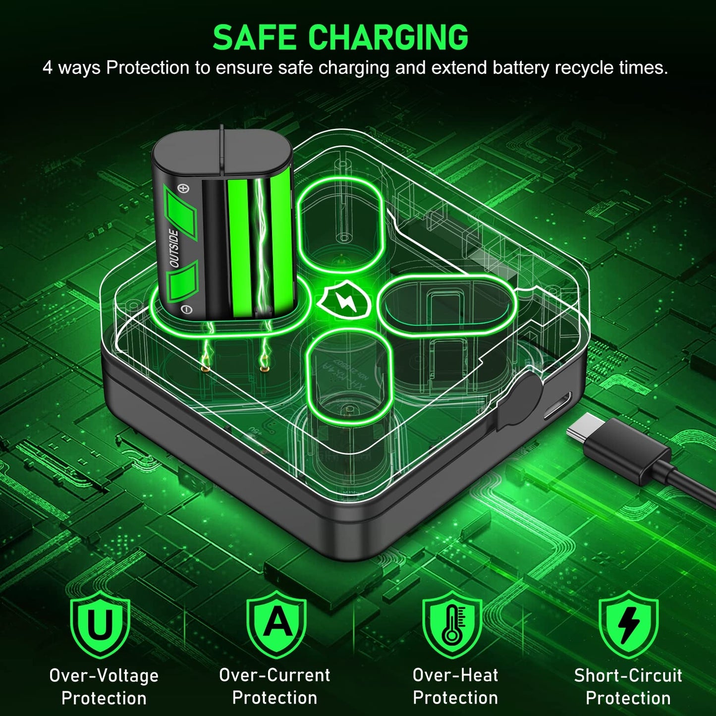 Rechargeable Xbox One Controller Battery Pack Charger with 4x5520mWh Max Capacity for Xbox Series X Battery, Xbox One Charging Accessories Kit for Xbox One Series X/S/Xbox One/X/S/Elite Controllers